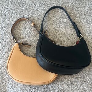 Elegant Black and Tan Women's Handbag Set